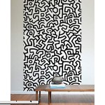 BLIK Keith Haring Pattern Wall Tiles Fabric Wall Decals | Officially Licensed Keith Haring Artwork | Movable and Removable | Peel and Stick Design | Eco-Friendly Fabric | Two 24 x 48 Inch Tiles  B0087CN9V0